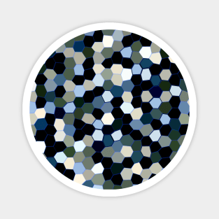 Friendly Black, White, Grey and Blue Mosaic Magnet